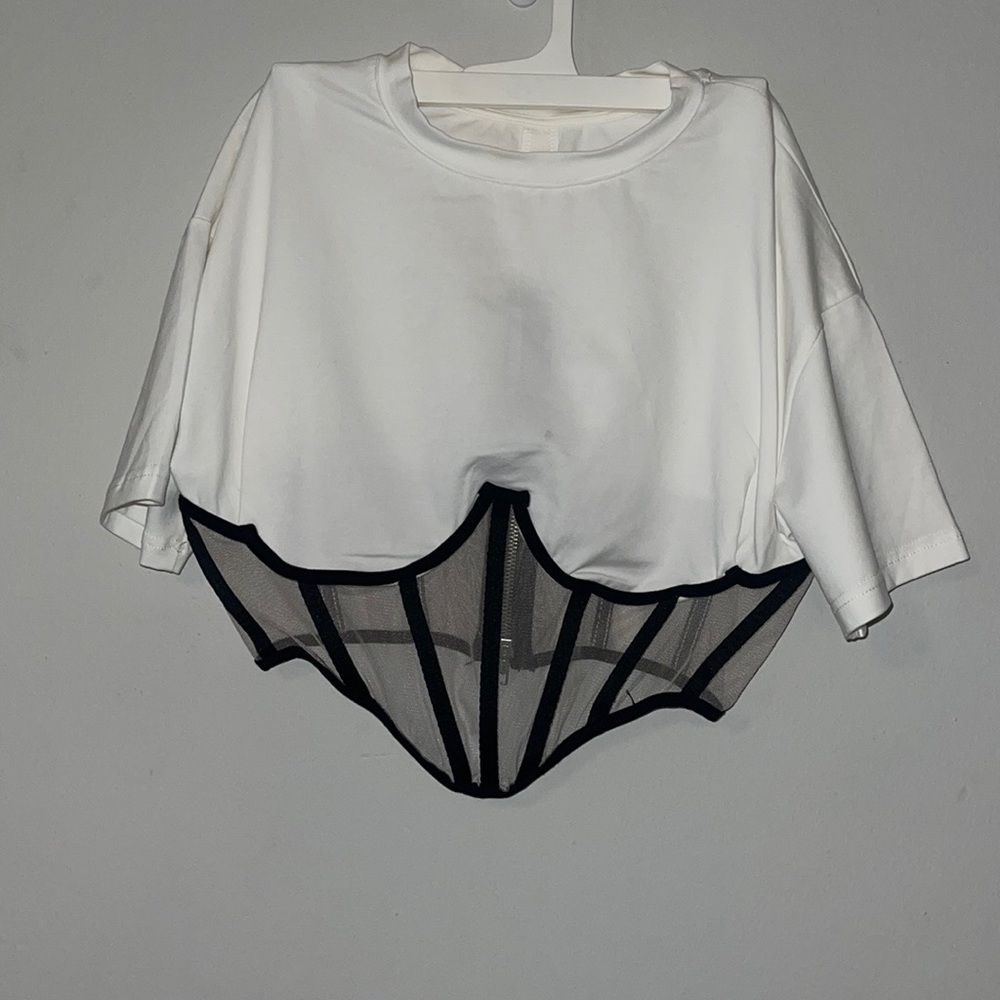 Corset mesh crop top L NEW